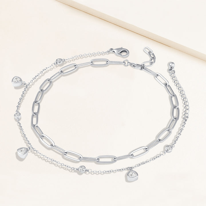 Scarlett Duo Charms & Clip Chain Anklets - Set of 2